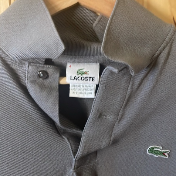 LACOSTE GREY COLLARED SHIRT - Picture 2 of 3